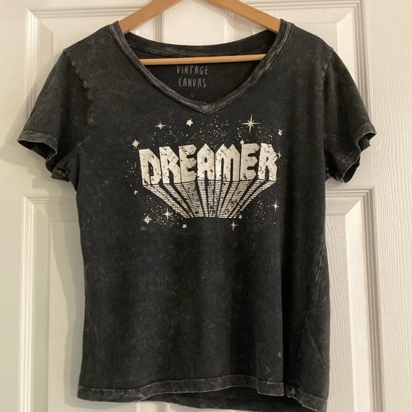 Vintage Canvas Dreamers Stone- Washed Vintage Graphic Tee Charcoal Medium - Picture 4 of 7
